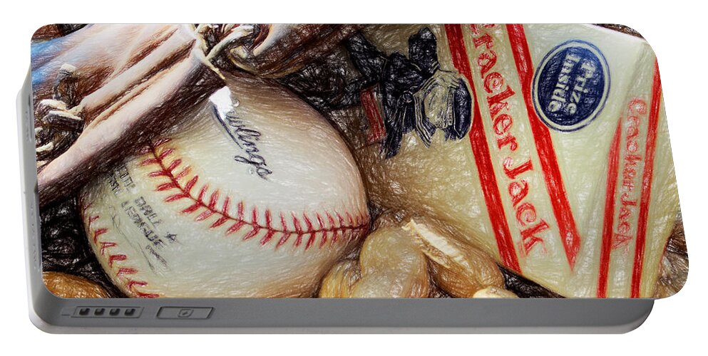 Baseball Portable Battery Charger featuring the photograph At the Old Ball Game 2 by John Freidenberg