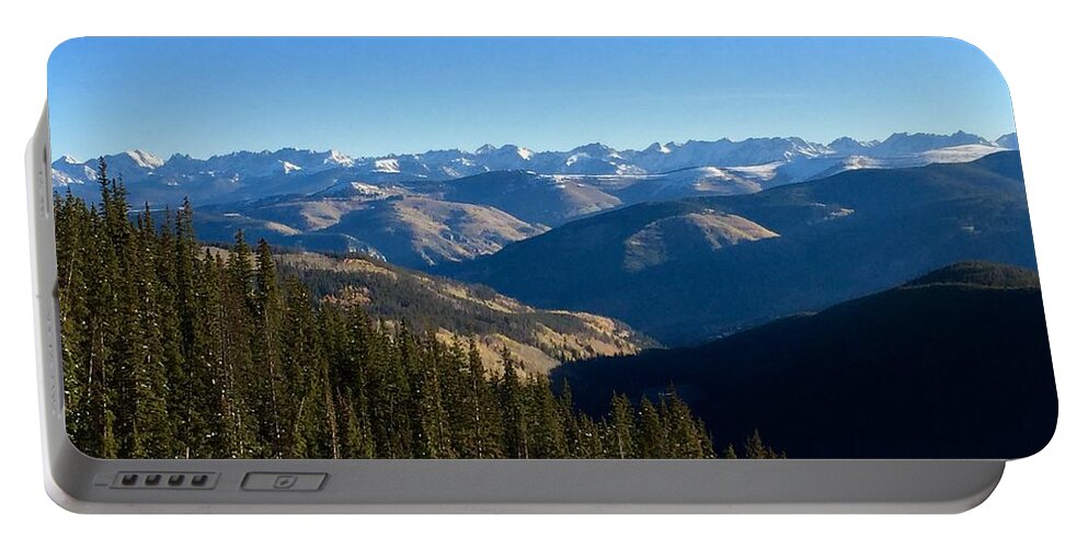 Mountains Portable Battery Charger featuring the photograph At the Top by Dennis Richardson