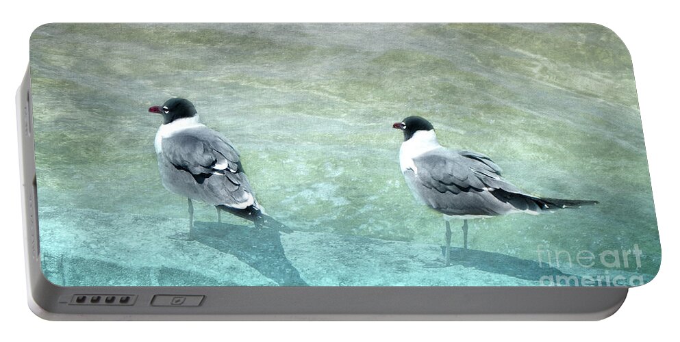 Sea Gulls Portable Battery Charger featuring the photograph At the Waters Edge by Judy Hall-Folde