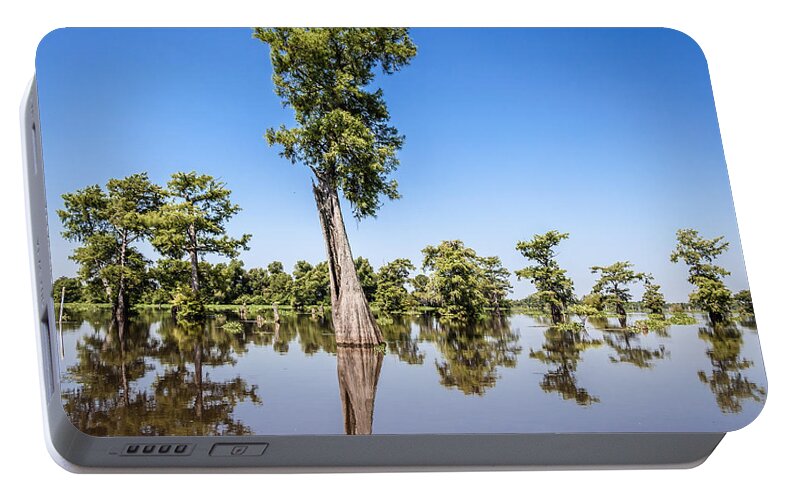 3 Nd Nature Portable Battery Charger featuring the photograph Atchafalaya Cypress Tree by Gregory Daley MPSA