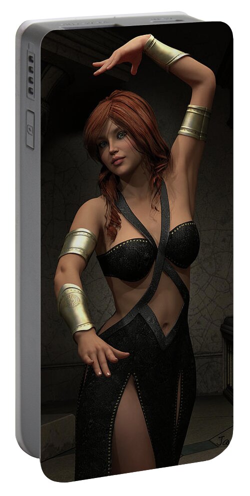 Fantasy Art Portable Battery Charger featuring the digital art Athena's Dance by Jayne Wilson