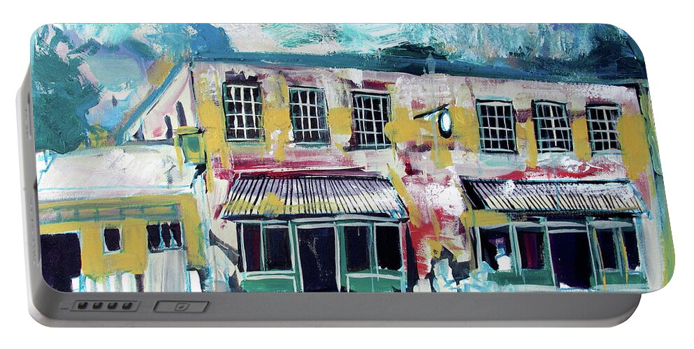 The Grit Portable Battery Charger featuring the painting Athens Ga The Grit by John Gholson