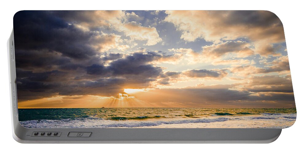 Florida Portable Battery Charger featuring the photograph Atlantic Sunrise by Rikk Flohr