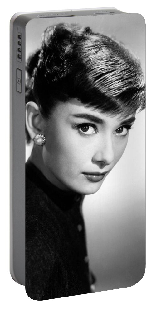 Audrey Hepburn Portable Battery Charger featuring the photograph Audrey Hepburn by Jackie Russo