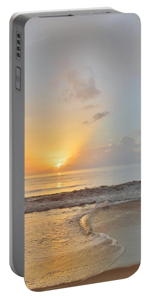 Obx Sunrise Portable Battery Charger featuring the photograph August 10 Nags Head by Barbara Ann Bell