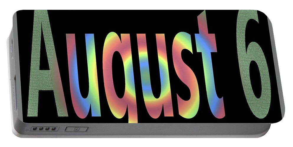 August Portable Battery Charger featuring the digital art August 6 by Day Williams