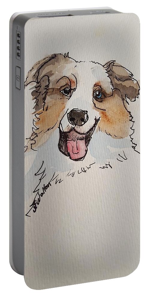 Aussie Portable Battery Charger featuring the painting Aussie 1 by Judy Fischer Walton