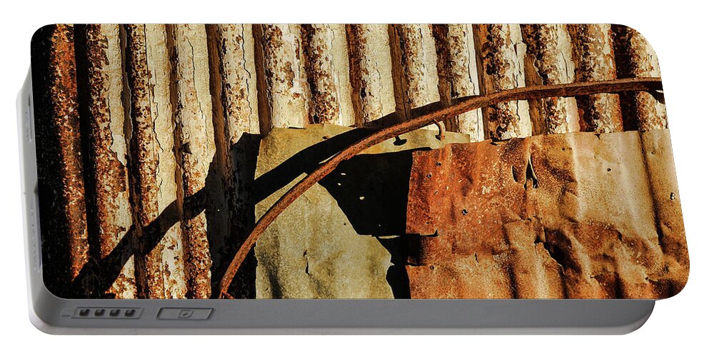 Aussie Galvanised Iron Portable Battery Charger featuring the photograph Aussie Galvanised Iron #31 by Lexa Harpell