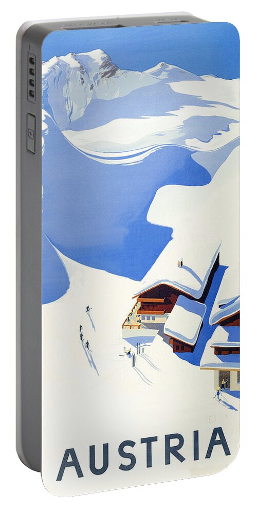 Austria Portable Battery Charger featuring the digital art Austria, alps, winter ski sport by Long Shot