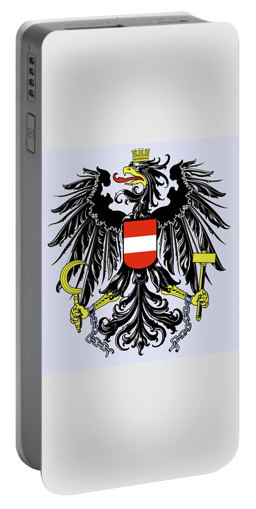 Austria Portable Battery Charger featuring the drawing Austria Coat of Arms by Movie Poster Prints