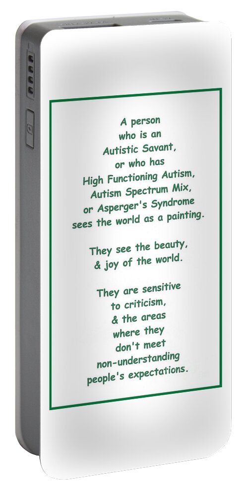 Life Portable Battery Charger featuring the drawing Autism Torture by Joseph Baril
