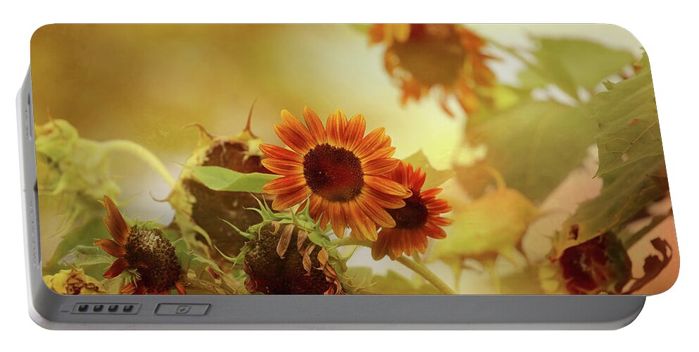 Sunflower Portable Battery Charger featuring the photograph Autumn Blessings by Theresa Campbell