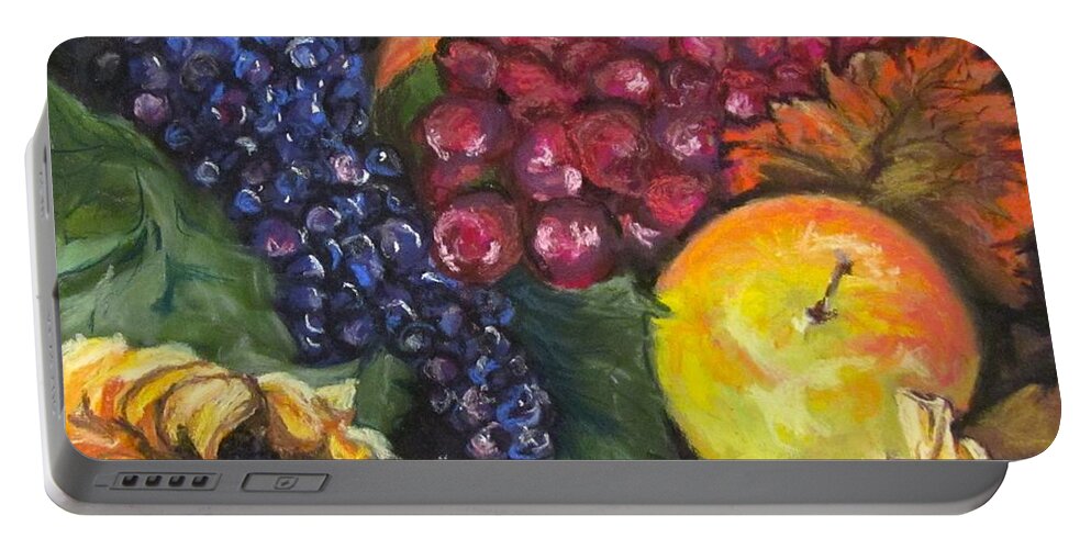 Fruit Portable Battery Charger featuring the pastel Autumn Bounty by Barbara O'Toole