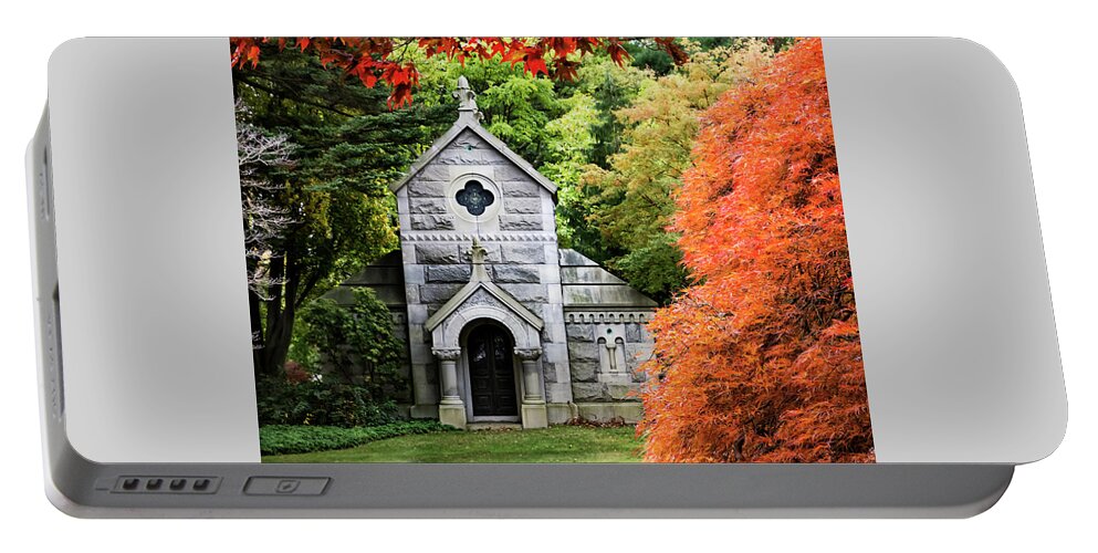 Autumn Portable Battery Charger featuring the photograph Autumn Chapel by Betty Denise