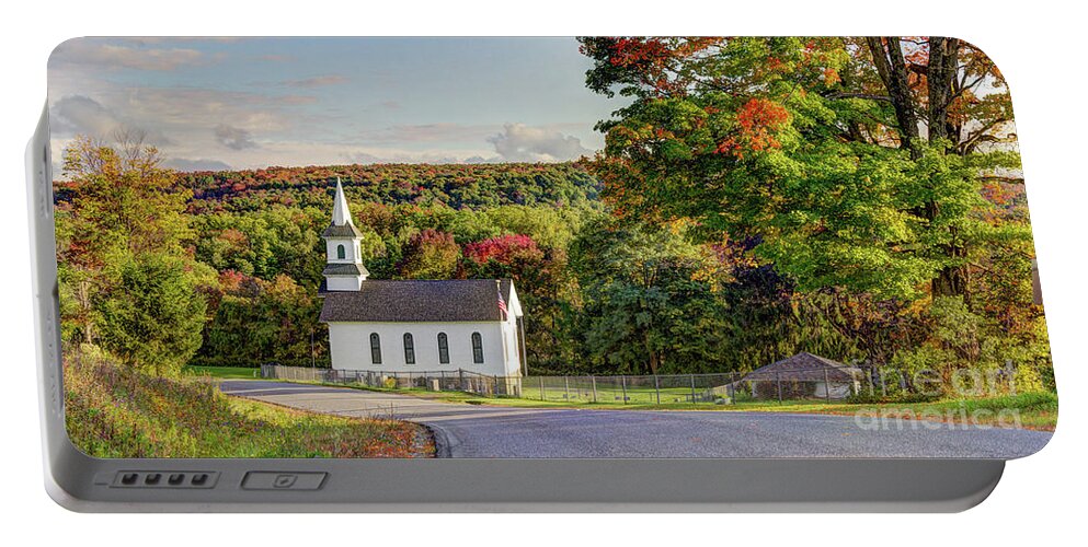 Church Portable Battery Charger featuring the photograph Autumn Church II by Rod Best