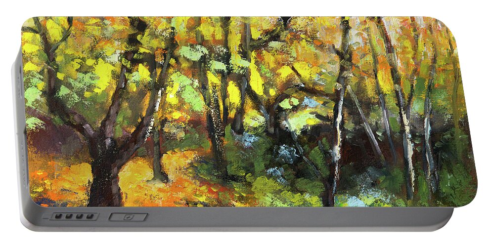 Autumn Portable Battery Charger featuring the painting Autumn Delight by Mike Bergen