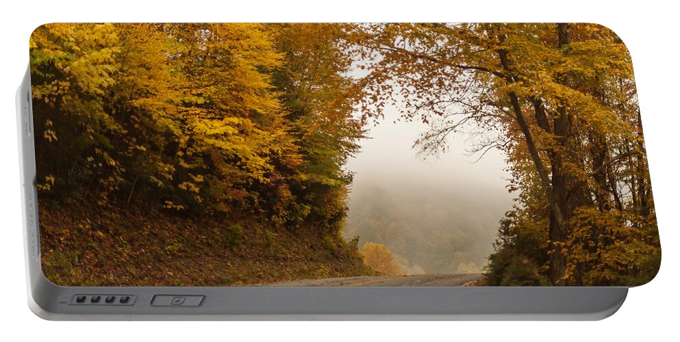 Terry D Photography Portable Battery Charger featuring the photograph Autumn Drive North Carolina by Terry DeLuco