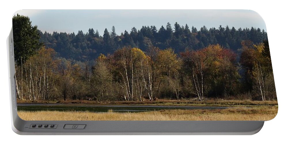 Nw Landscape Portable Battery Charger featuring the photograph Autumn In The Nisqually Estuary by I'ina Van Lawick