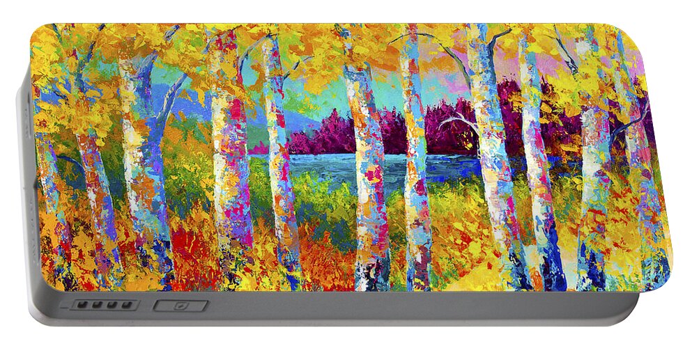 Trees Portable Battery Charger featuring the painting Autumn Jewels by Marion Rose