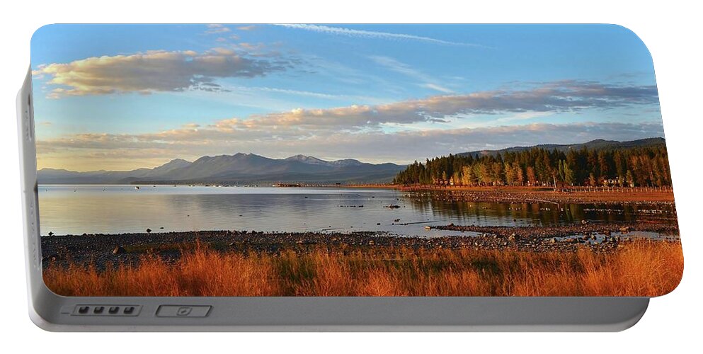 Lake Tahoe Portable Battery Charger featuring the photograph Autumn Lake Tahoe by Marilyn MacCrakin