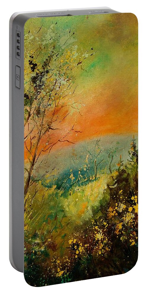 Tree Portable Battery Charger featuring the painting Autumn landscape 5698 by Pol Ledent