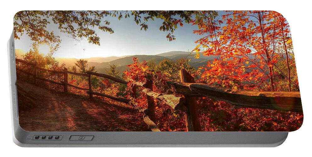 Autumn Landscape From Cataloochee In The Great Smoky Mountains National Park Portable Battery Charger featuring the photograph Autumn Landscape from Cataloochee in the Great Smoky Mountains National Park by Carol Montoya