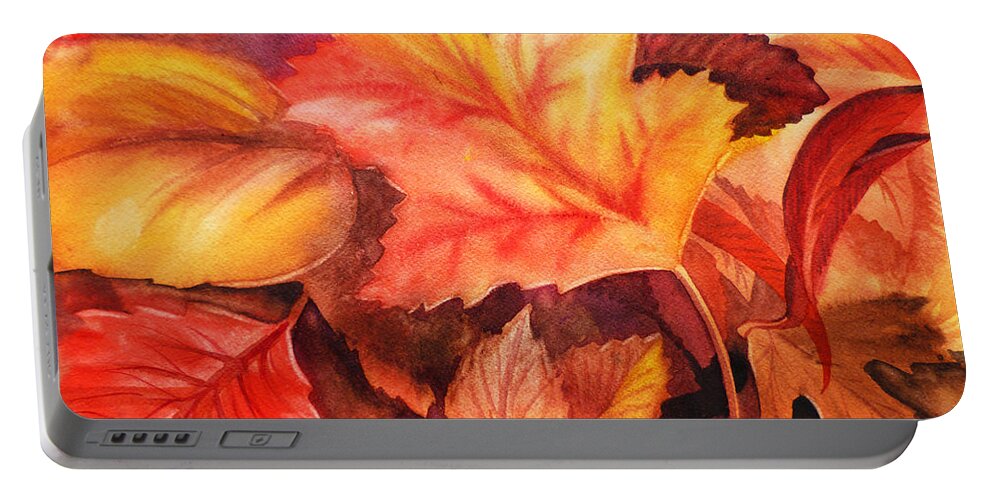 Fall Portable Battery Charger featuring the painting Autumn Leaves by Irina Sztukowski