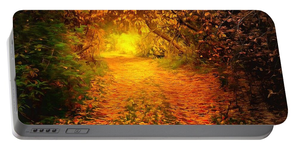 Autumn Portable Battery Charger featuring the digital art Autumn light by Lilia S