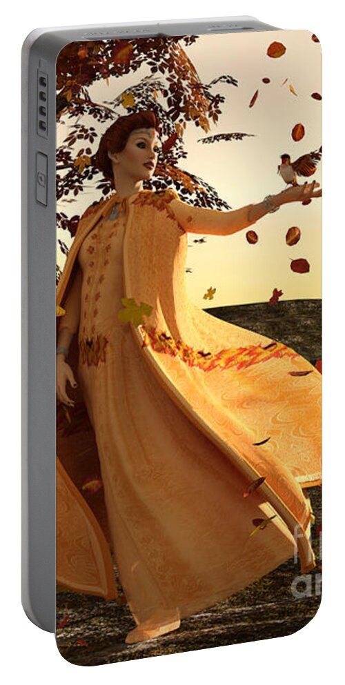 Autumn Portable Battery Charger featuring the digital art Autumn by Two Hivelys