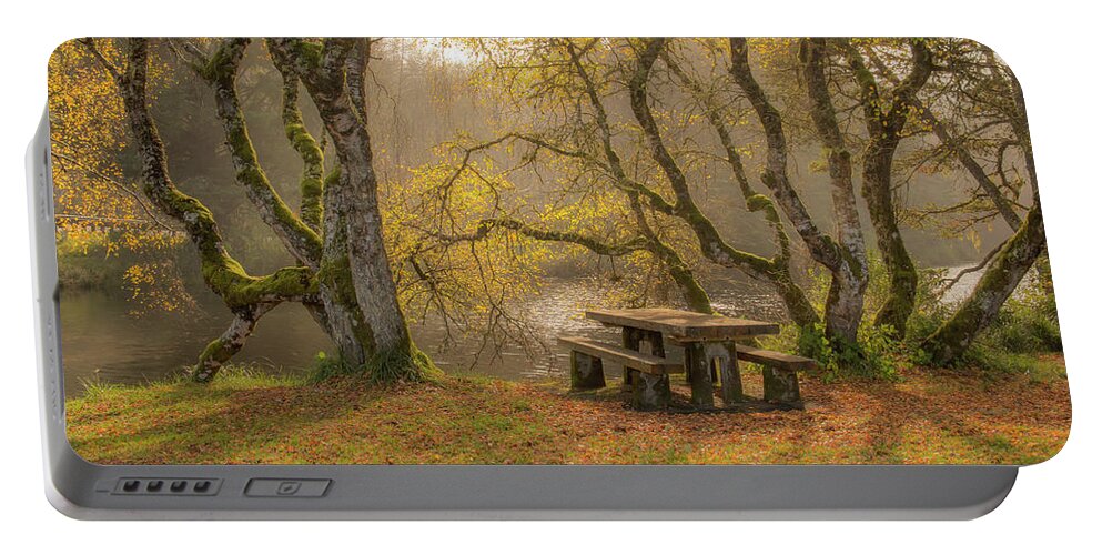 Autumn Portable Battery Charger featuring the photograph Autumn Picnic 0687 by Kristina Rinell
