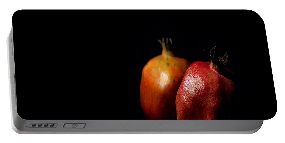 Pomegranate Portable Battery Charger featuring the photograph Autumn Pomegranate by Taiche Acrylic Art