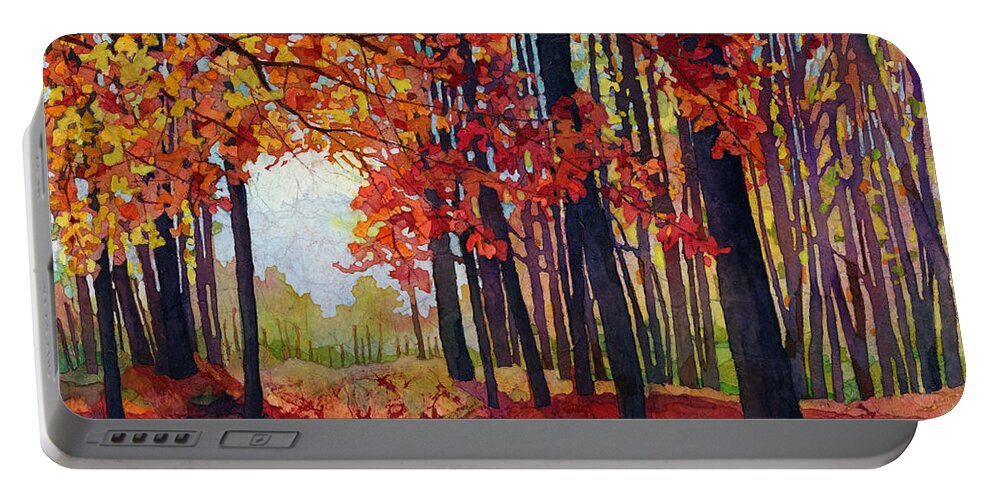 Path Portable Battery Charger featuring the painting Autumn Rapture by Hailey E Herrera