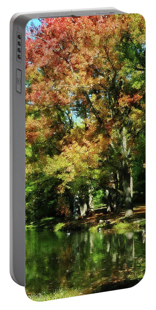 Lake Portable Battery Charger featuring the photograph Autumn Reflections by Susan Savad