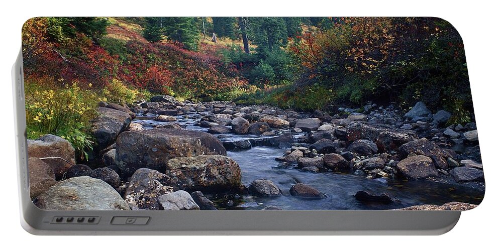 Stream Portable Battery Charger featuring the photograph Autumn Stream by Todd Kreuter