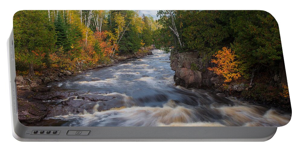 Autumn Portable Battery Charger featuring the photograph Autumn Streamside by Rikk Flohr