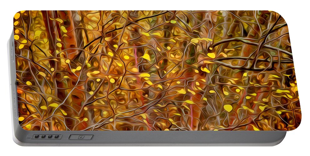 Abstract Portable Battery Charger featuring the photograph Autumn Tangle by Theresa Tahara