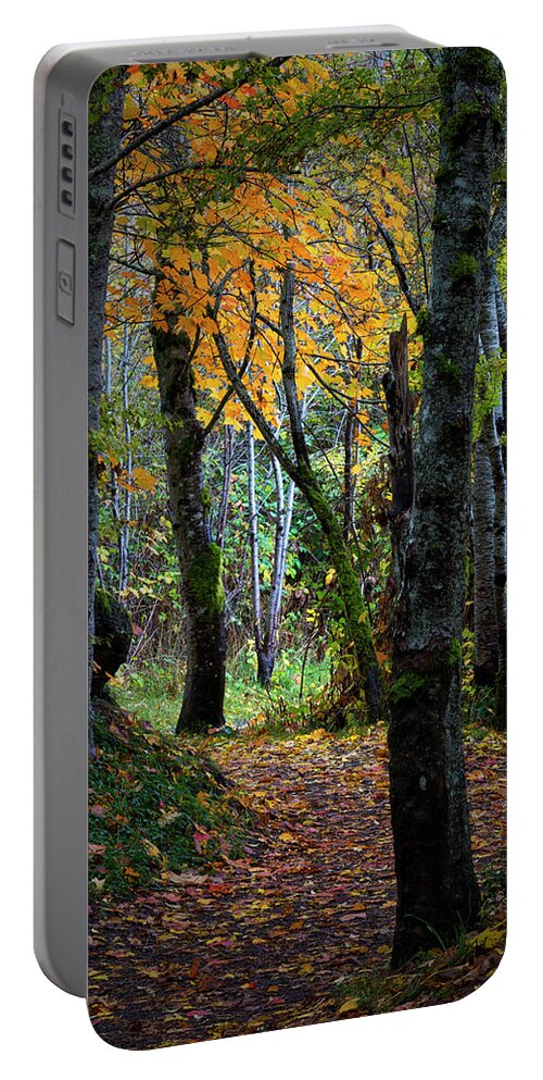 Autumn Trail Portable Battery Charger featuring the photograph Autumn Trail by Randy Hall