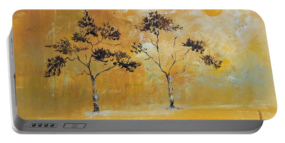 Alicia Maury Prints Portable Battery Charger featuring the painting Autumn Trees by Alicia Maury
