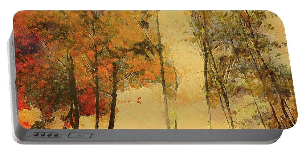 Trees Portable Battery Charger featuring the digital art Autumn Trees by Nina Bradica