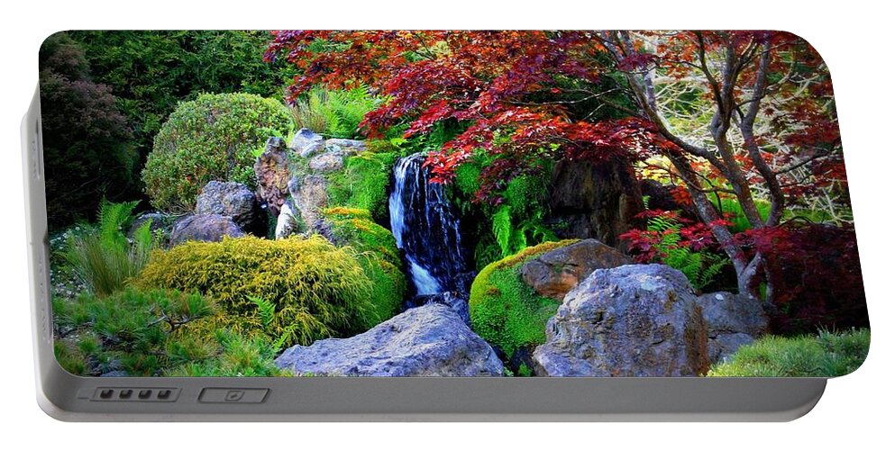 Autumn Waterfall Portable Battery Charger featuring the photograph Autumn Waterfall by Carol Groenen