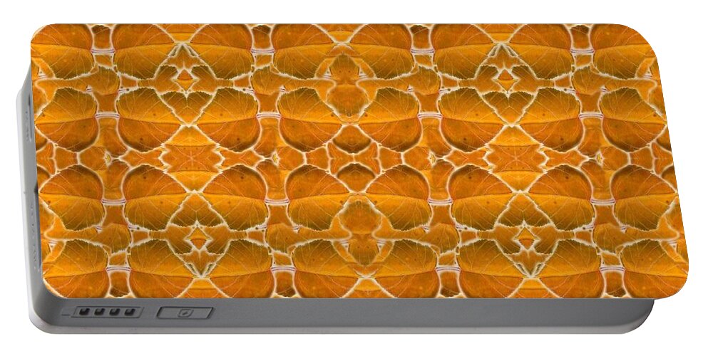 Rustic Portable Battery Charger featuring the digital art Autumnal In Orange by Helena Tiainen