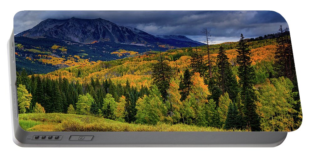 Aspen Portable Battery Charger featuring the photograph Autumn's Coat Of Colors by John De Bord