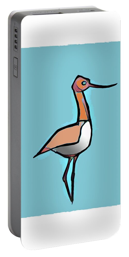 Avocet Portable Battery Charger featuring the digital art Avocet Composition 3 by Art MacKay