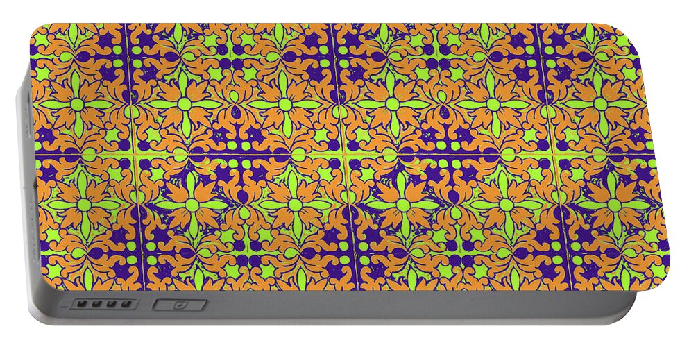 Seville Azulejo Portable Battery Charger featuring the photograph Azulejos Magic Pattern - 09 by AM FineArtPrints