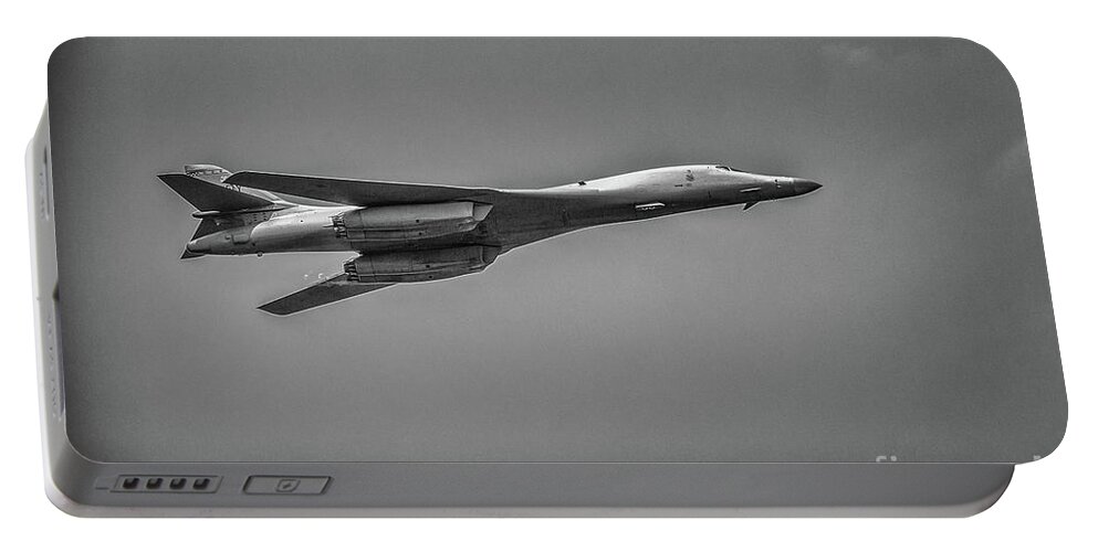 B-1 Bomber Portable Battery Charger featuring the photograph USAF Lancer B-1 Bomber by Rene Triay FineArt Photos