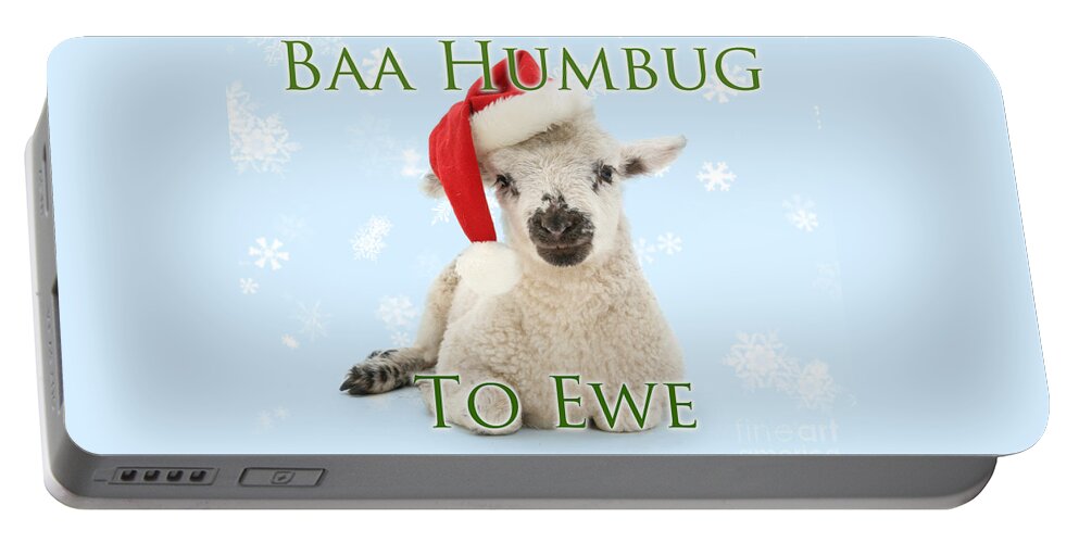 Father Christmas Portable Battery Charger featuring the photograph Baa Humbug to Ewe by Warren Photographic
