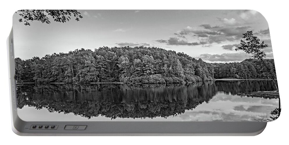 West Virginia Portable Battery Charger featuring the photograph Babcock State Park Evening 2 bw by Steve Harrington