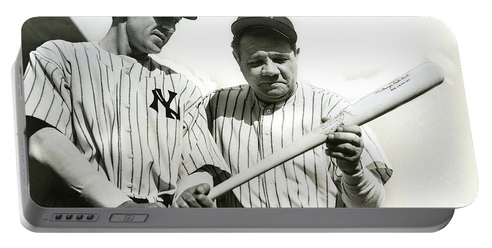 Babe Ruth Portable Battery Charger featuring the photograph Babe Ruth and Lou Gehrig by Jon Neidert