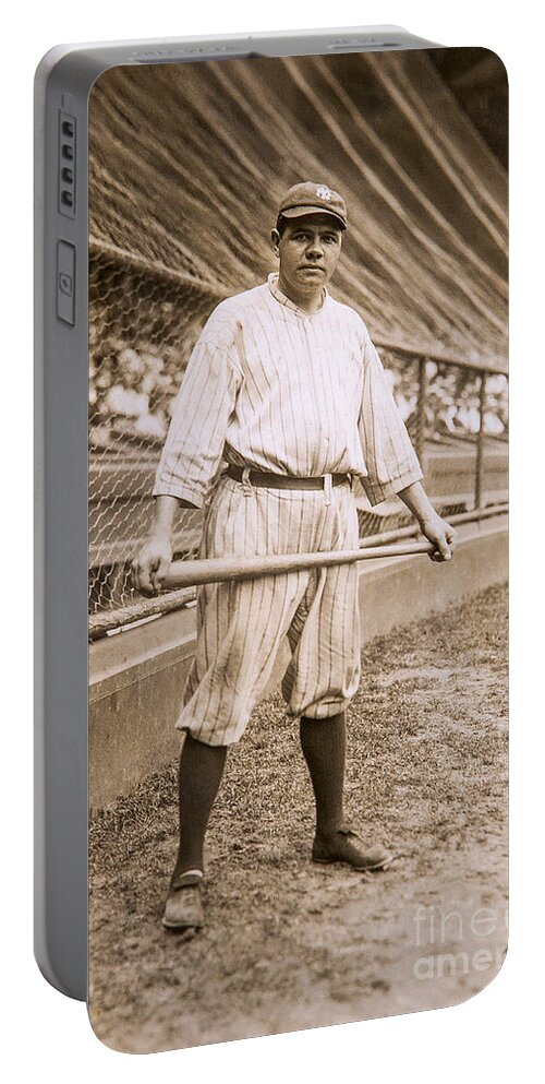 Babe Ruth Portable Battery Charger featuring the photograph Babe Ruth on Deck by Jon Neidert