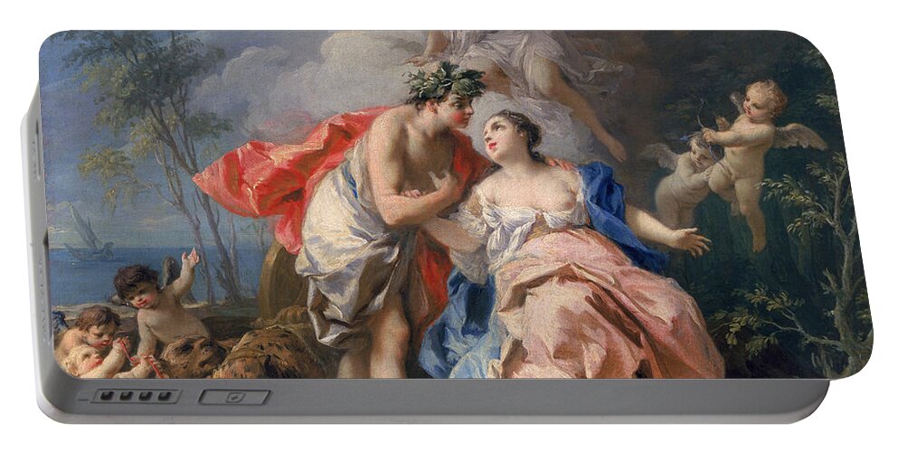 Bacchus Portable Battery Charger featuring the painting Bacchus and Ariadne by Jacopo Amigoni